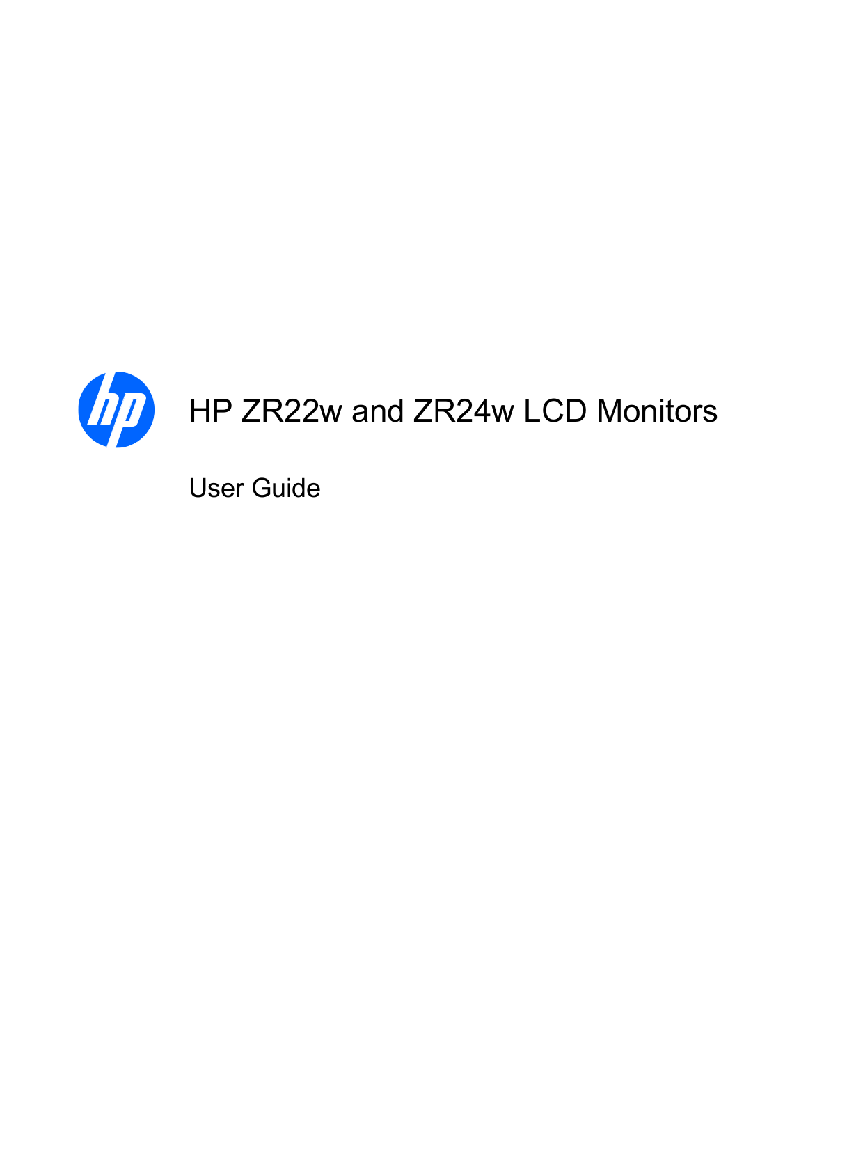 Download free pdf for HP ZR24W Monitor manual